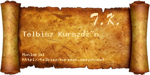 Telbisz Kurszán névjegykártya